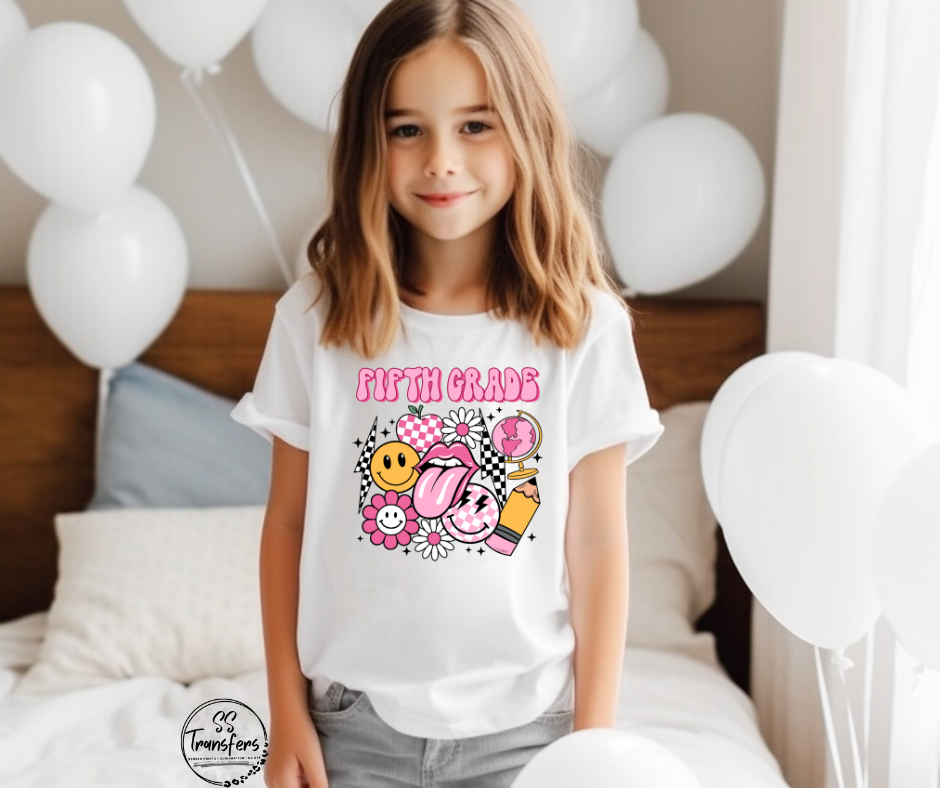 Pink Checkered (Pre-K-6th grade) Kids DTF Transfer