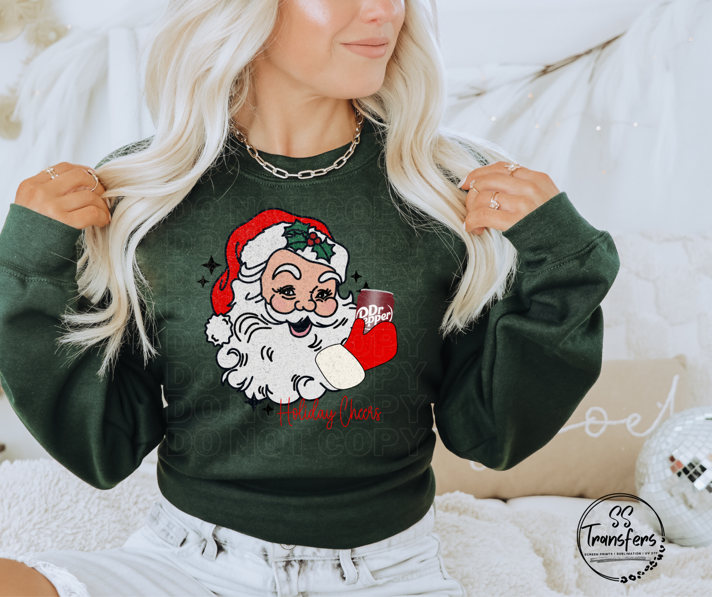 Holiday Cheer Santa Drinks (Multiple Options) DTF Transfer