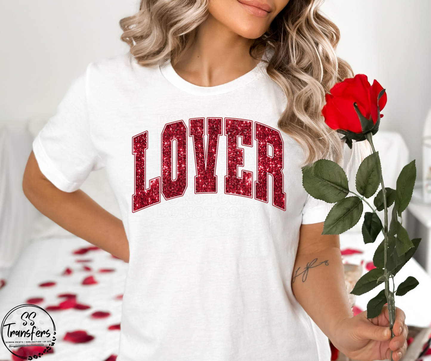 Lover Faux Sequins DTF Transfer
