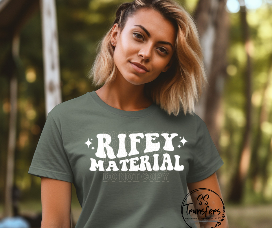 Rifey Material Screen Print Transfer