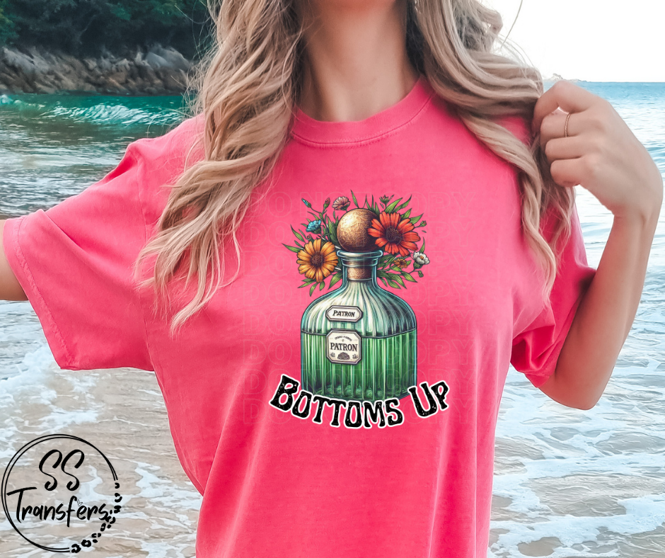 Bottoms Up Tequila Vase DTF Transfer