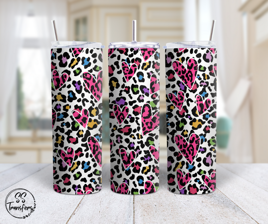 Leopard Hearts Sub Tumbler Transfer