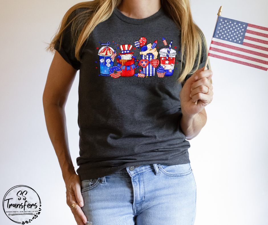 Gnome Patriotic Mugs DTF Transfer