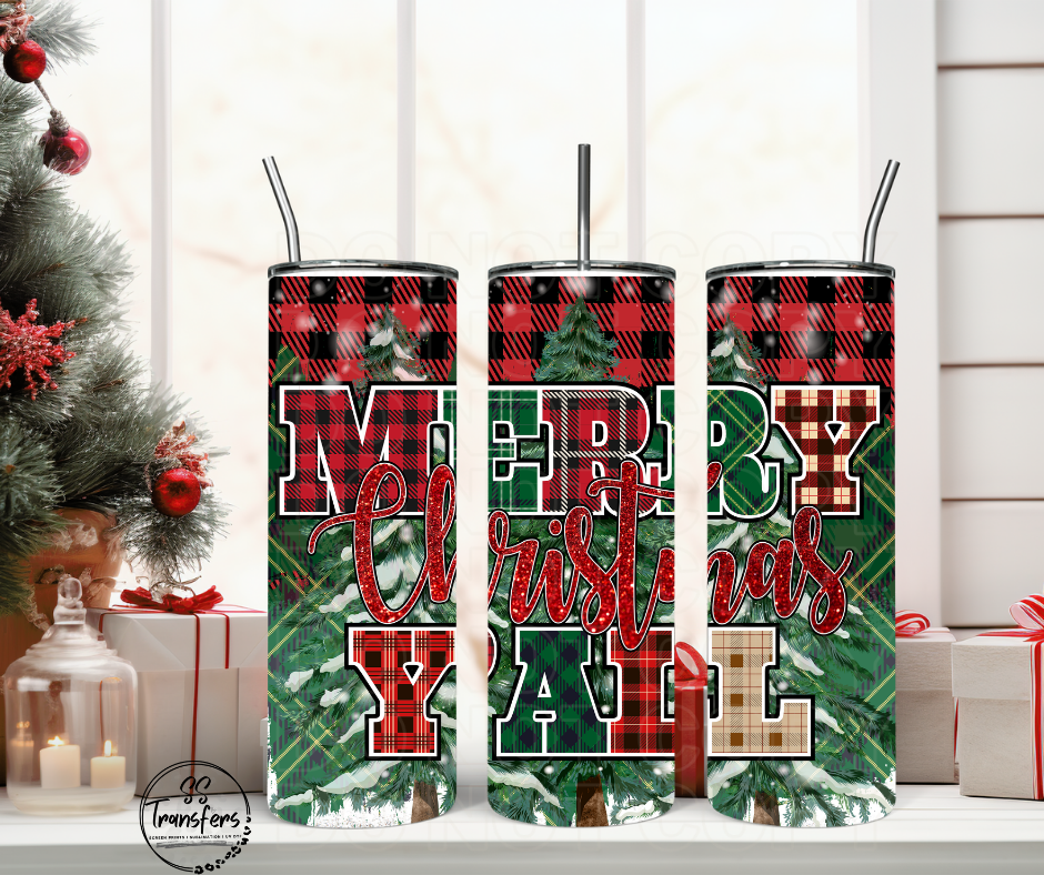 Merry Christmas Y'all Sub Tumbler Transfer