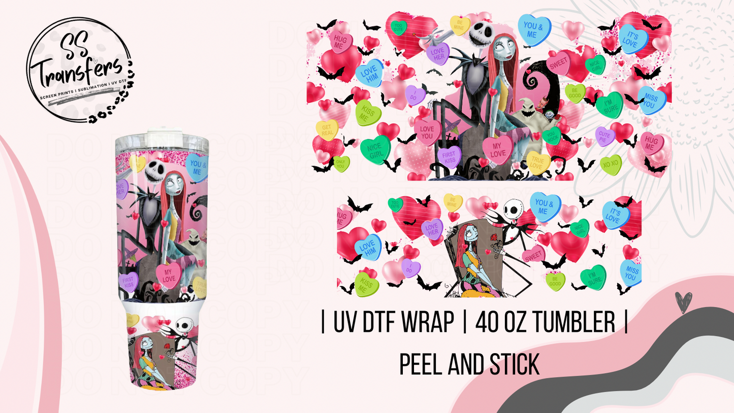 Nightmare Candy Hearts 40oz UV Wrap
