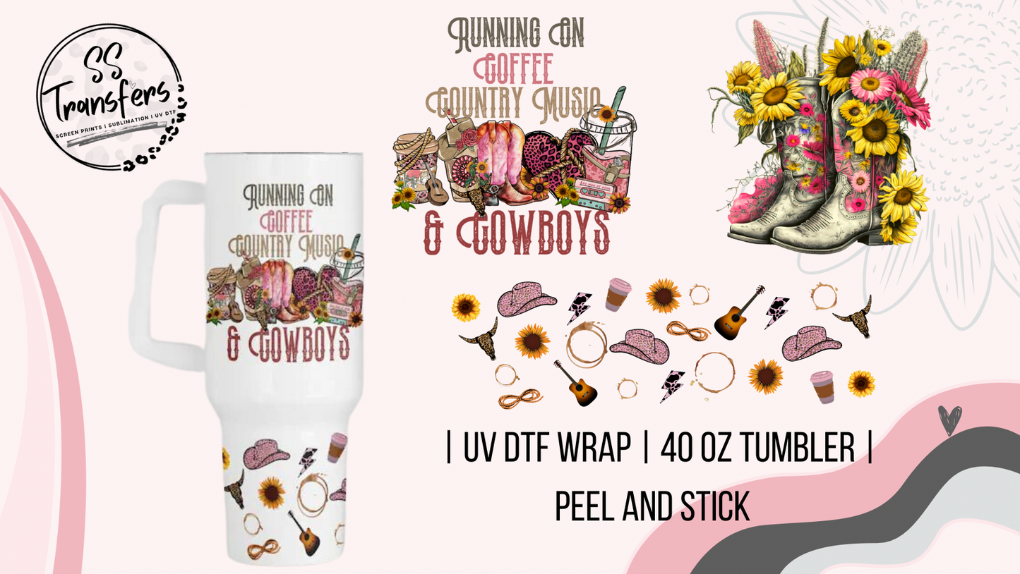 Country Music and Cowboys 40oz UV Wrap