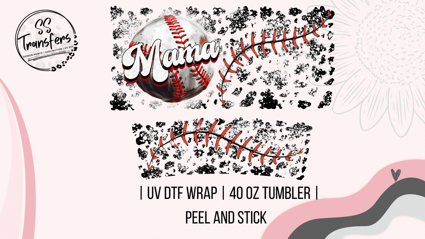 Baseball 40oz UV Wrap