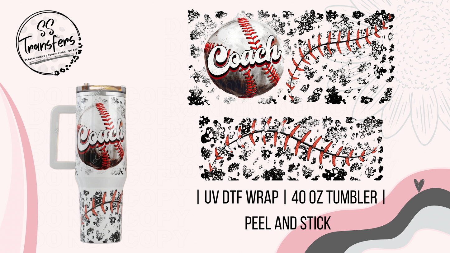 Baseball Coach 40oz UV Wrap