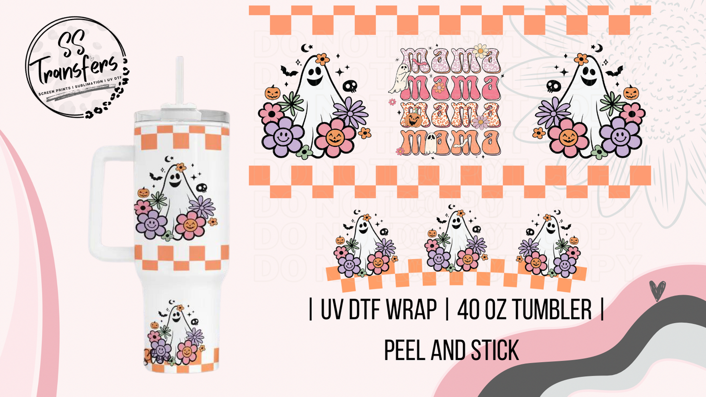Flower Ghost Mama 40oz UV Wrap