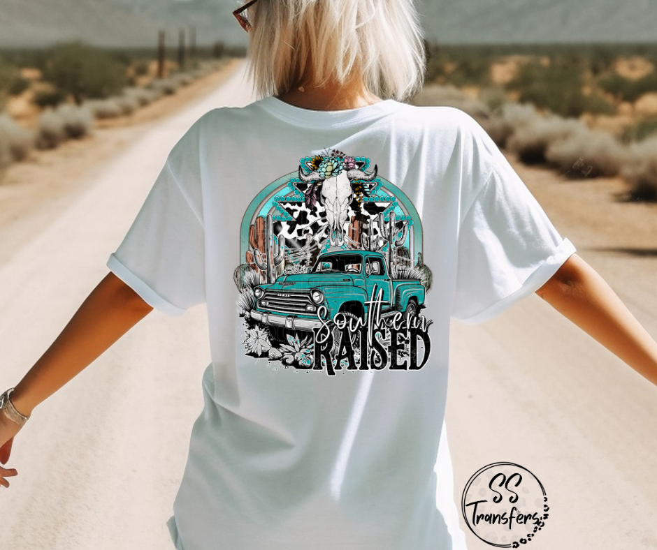 Southern Raised Blue Truck DTF Transfer