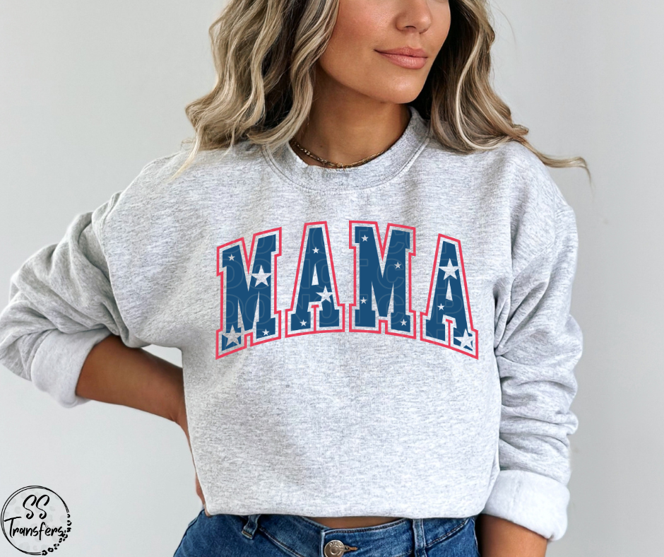 Mama Star Varsity Letters  DTF Transfer