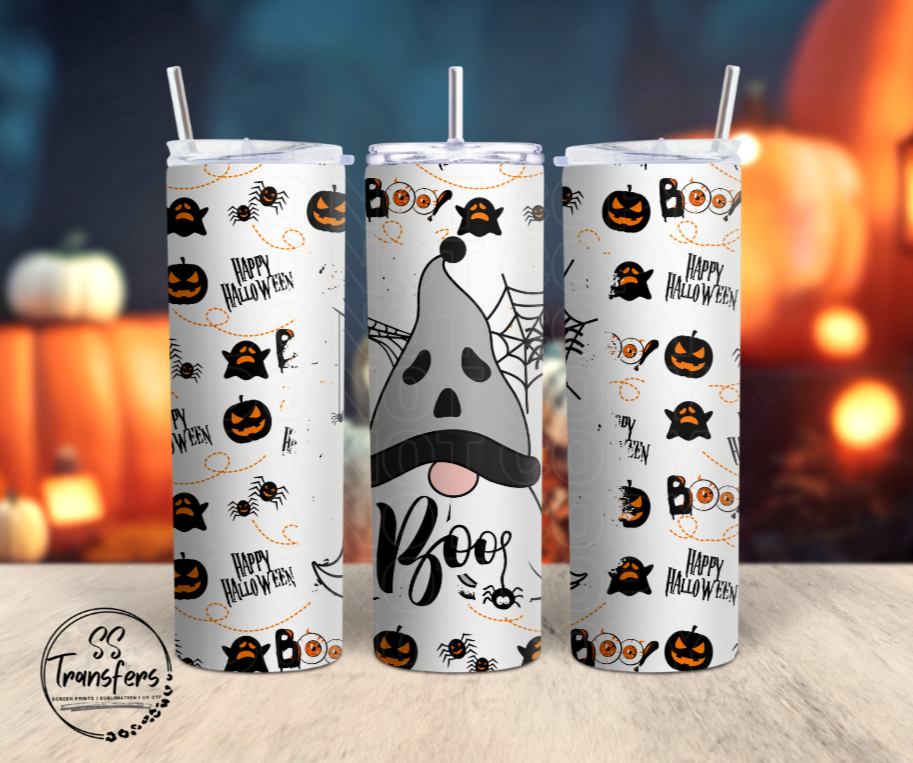 Boo Gnome White Background Sub Tumbler Transfer
