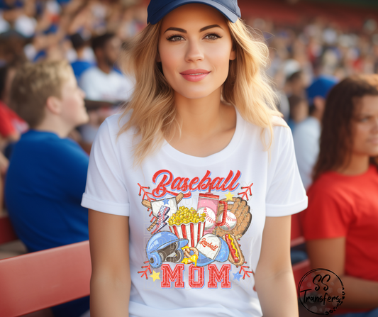Vintage Baseball Mom DTF Transfer