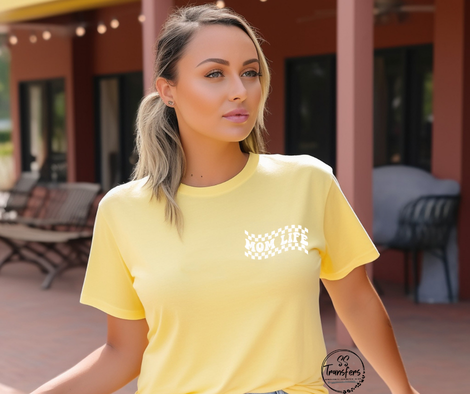 Checkered Mom Life(Multiple Colors) Pocket DTF Transfer