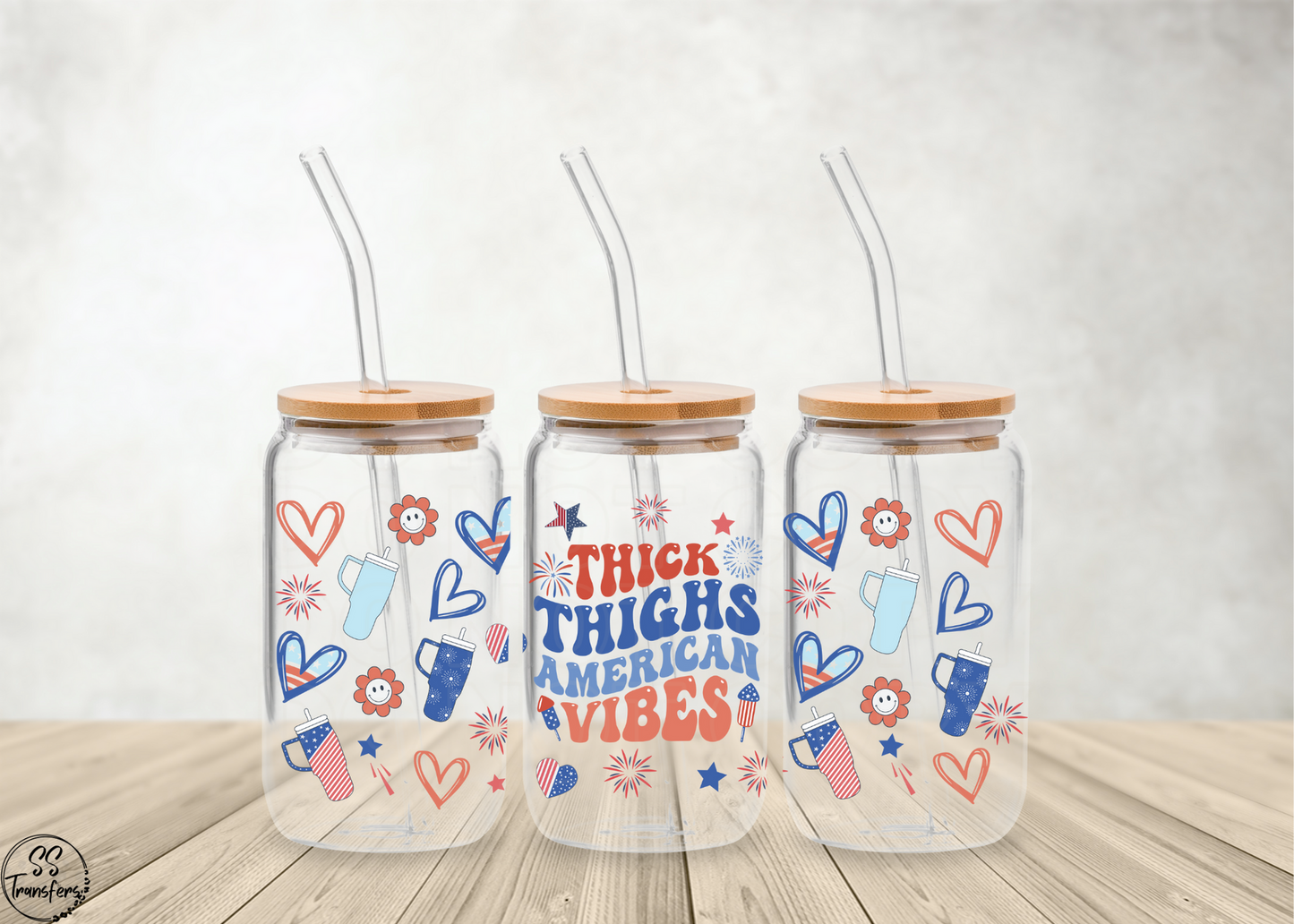 Thick Thighs American Vibes Libbey UV Wrap