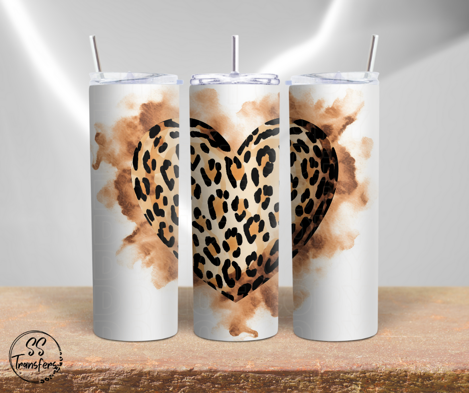 Leopard Heart Sub Tumbler Transfer