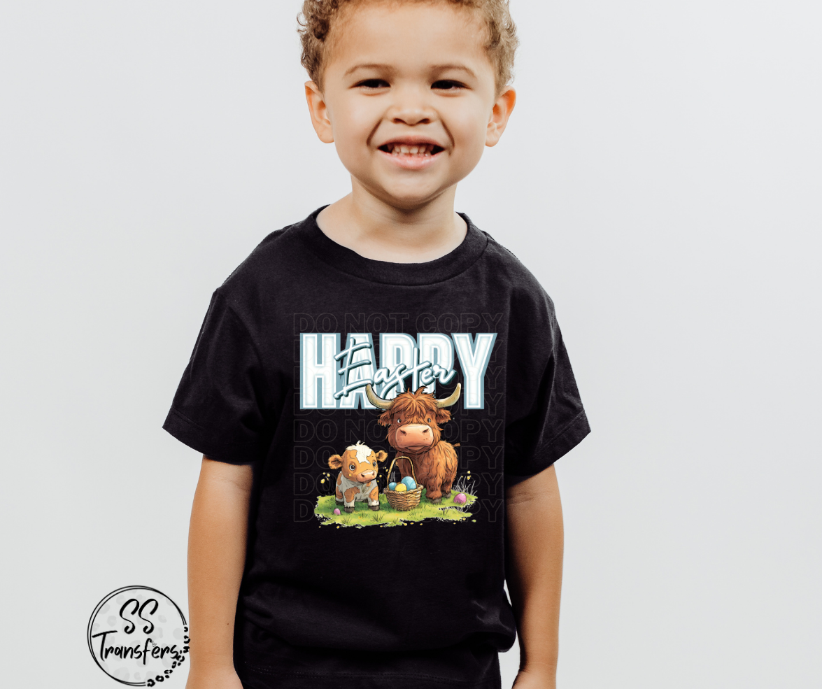 Happy Easter Cows DTF Transfer