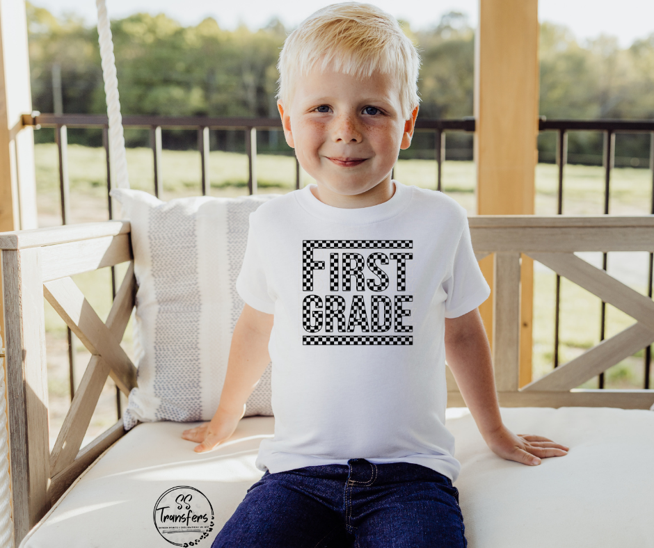 Black Checkered (Pre-K-6th grade) Kids DTF Transfer