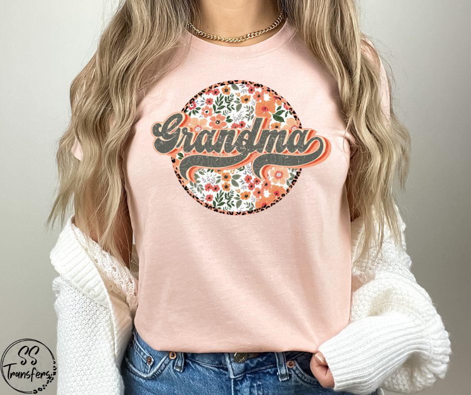 Floral Circle Names (Multiple Name Options) DTF Transfer
