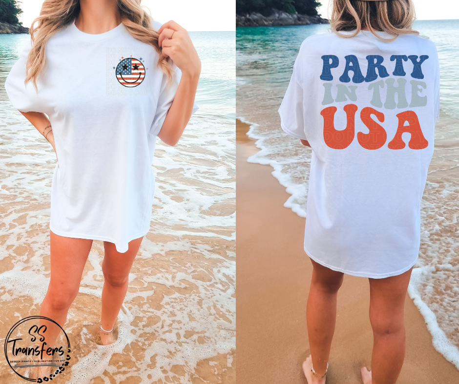Party in the USA (pocket included) DTF Transfer