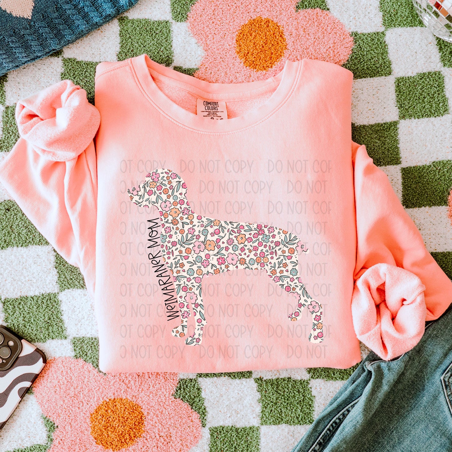 Dog Mom Floral (Multiple Breed Choices) DTF Transfer