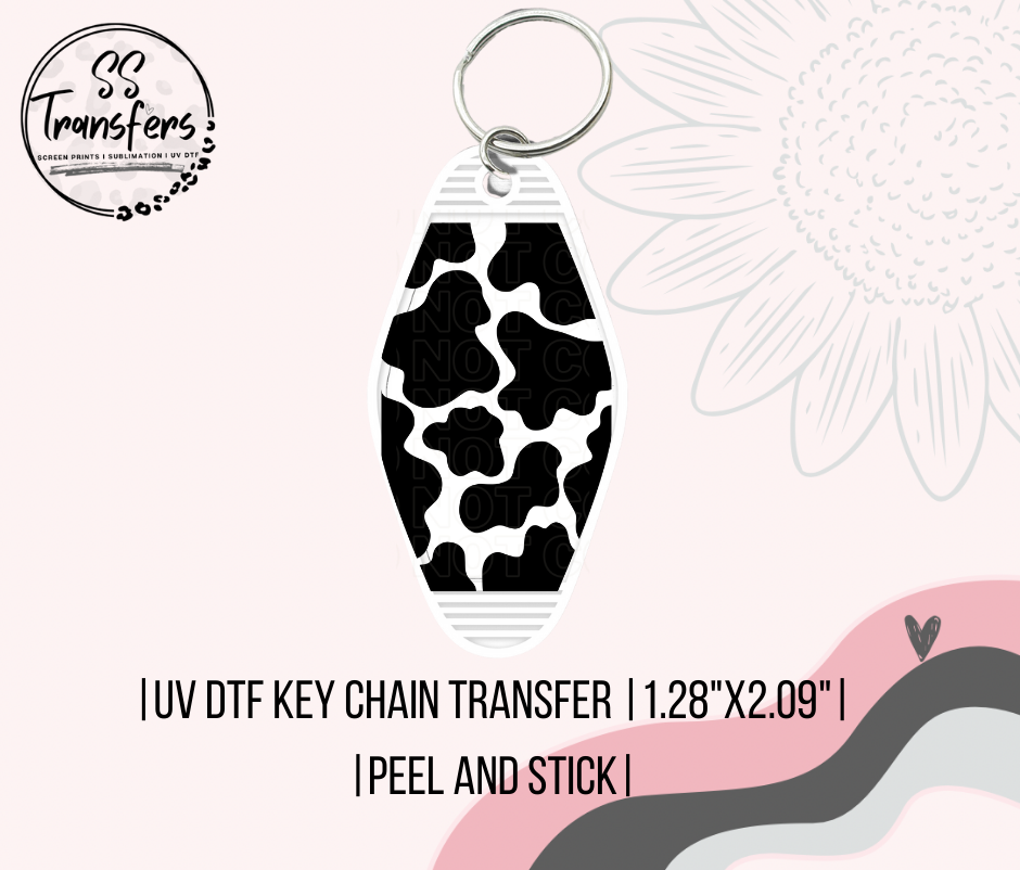 Full Cow Print Motel UV Keychain
