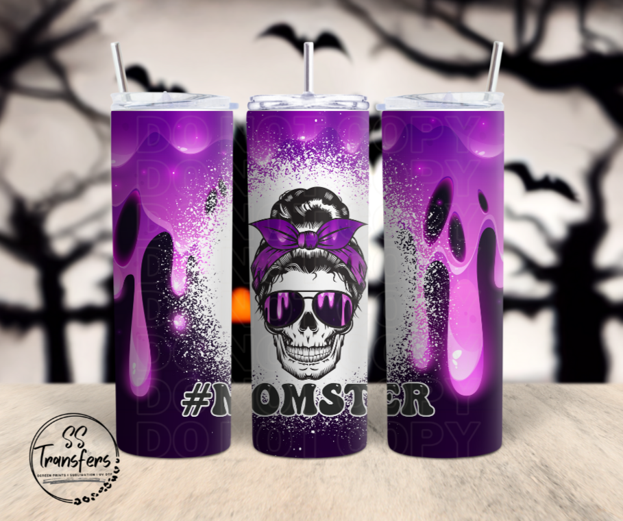 Purple #Momster Sub Tumbler Transfer
