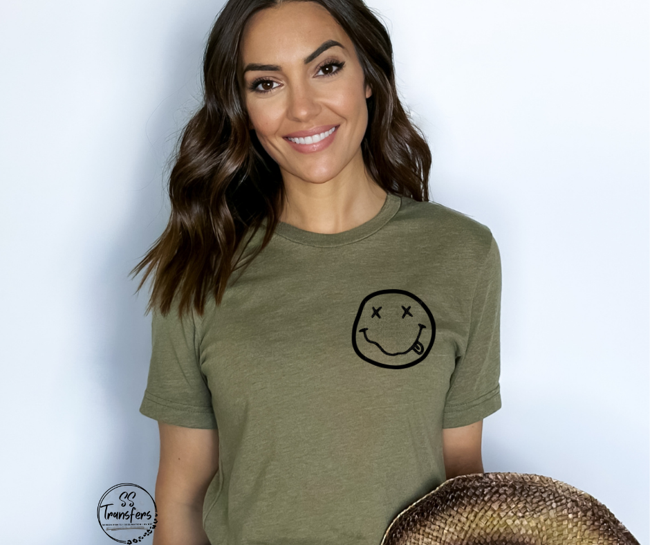 Happy Face Pocket DTF Transfer