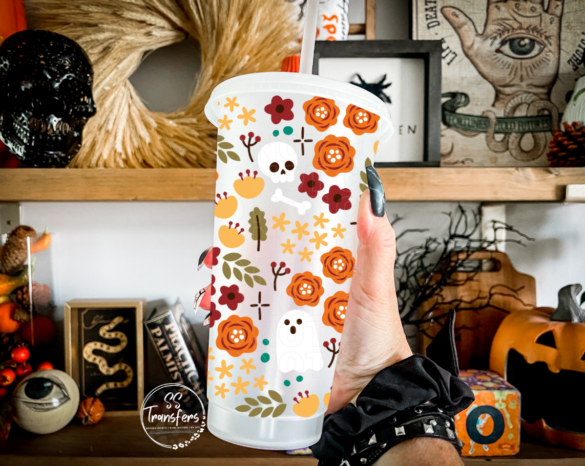 Fall Flowers Cold Cup UV Wrap