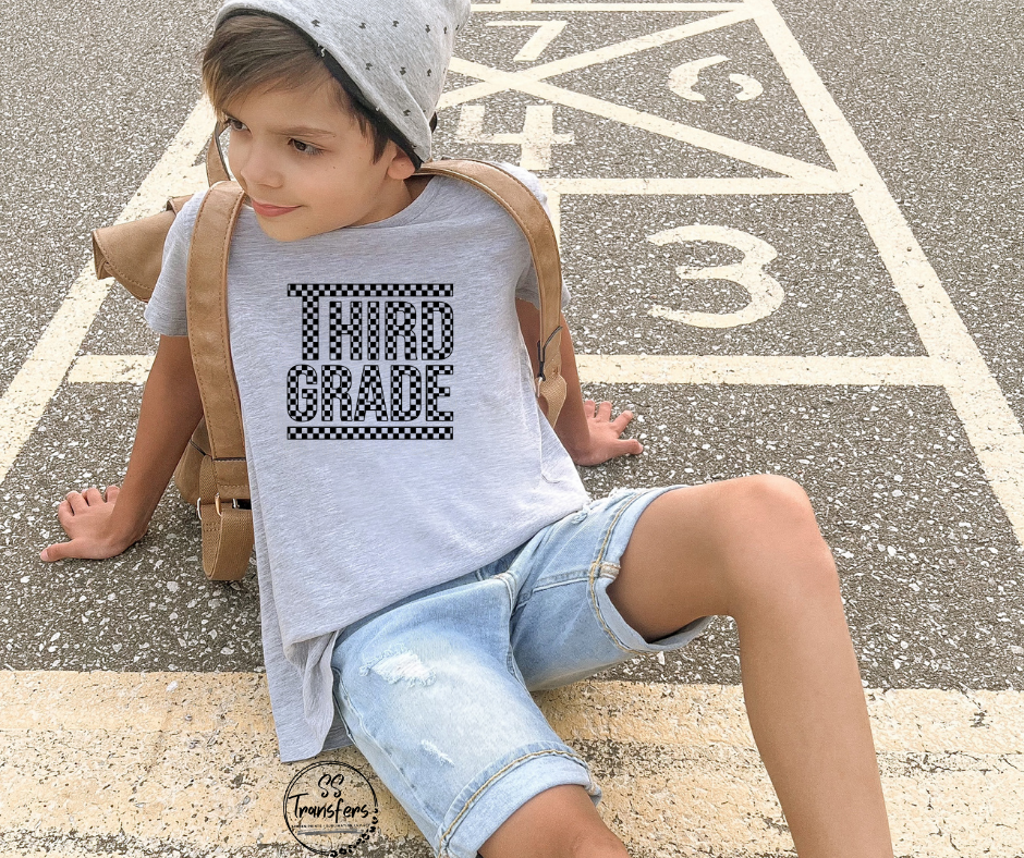 Black Checkered (Pre-K-6th grade) Kids DTF Transfer