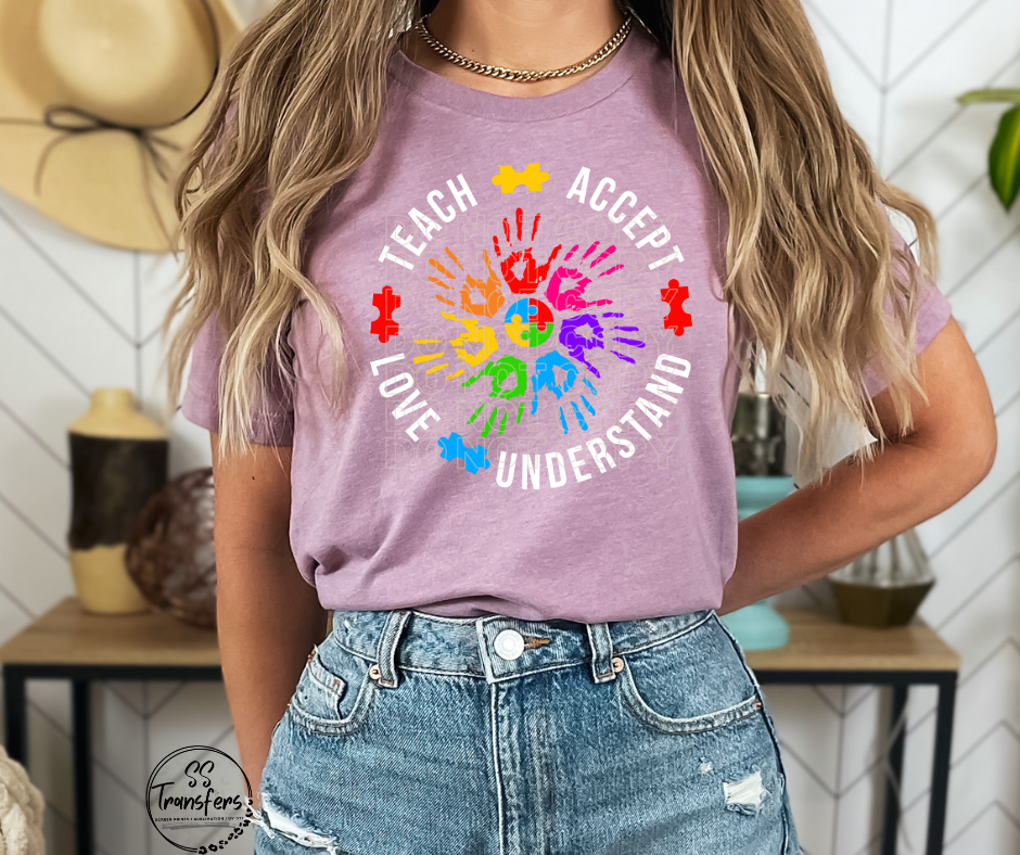 Rainbow Handprints DTF Transfer