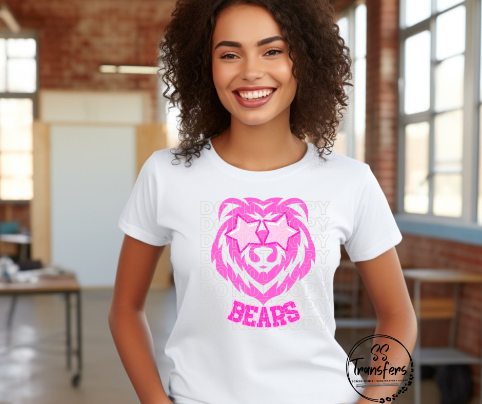 Pink Preppy Bears DTF Transfer