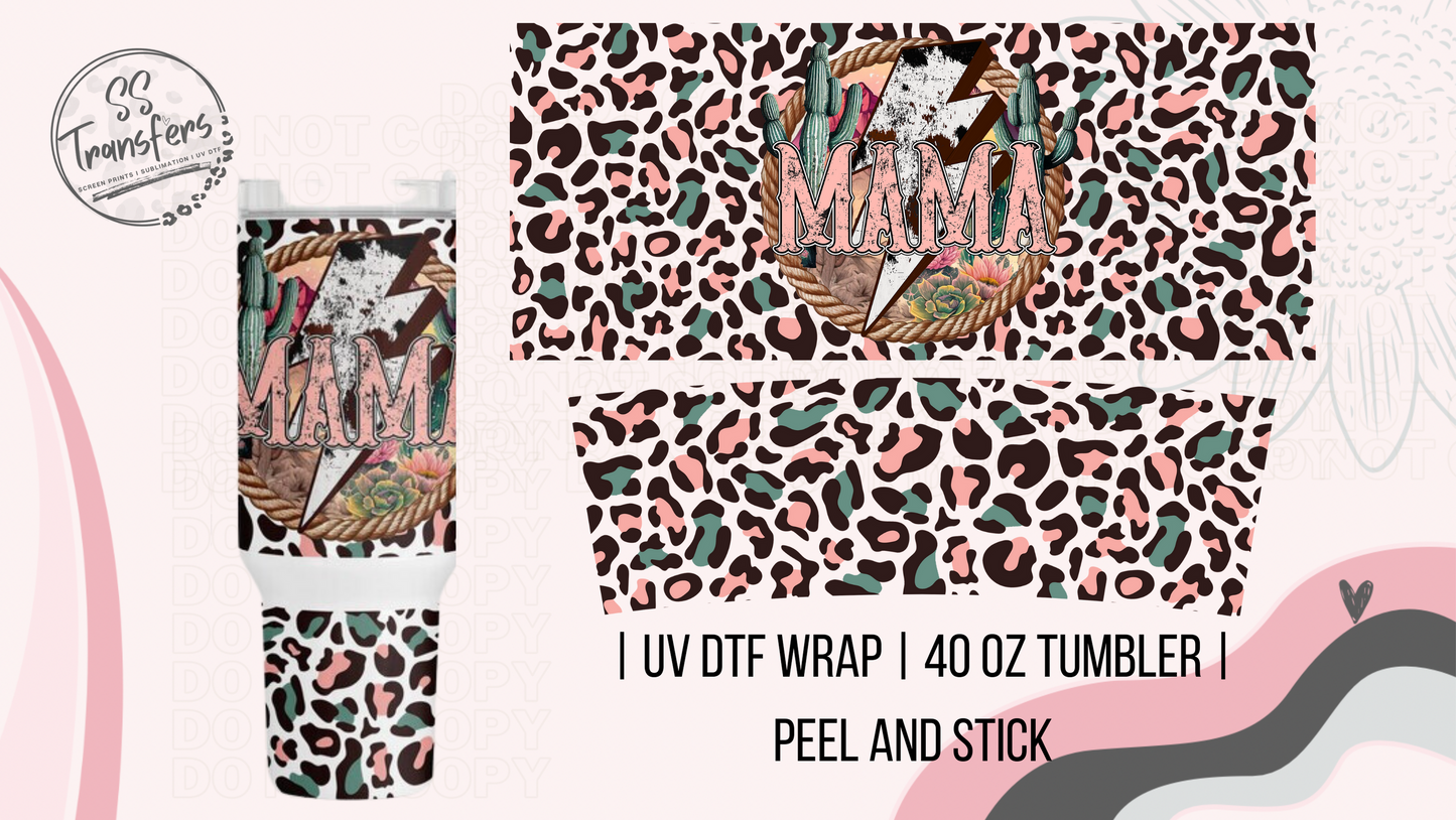 Mama Leopard Bolt 40oz UV Wrap
