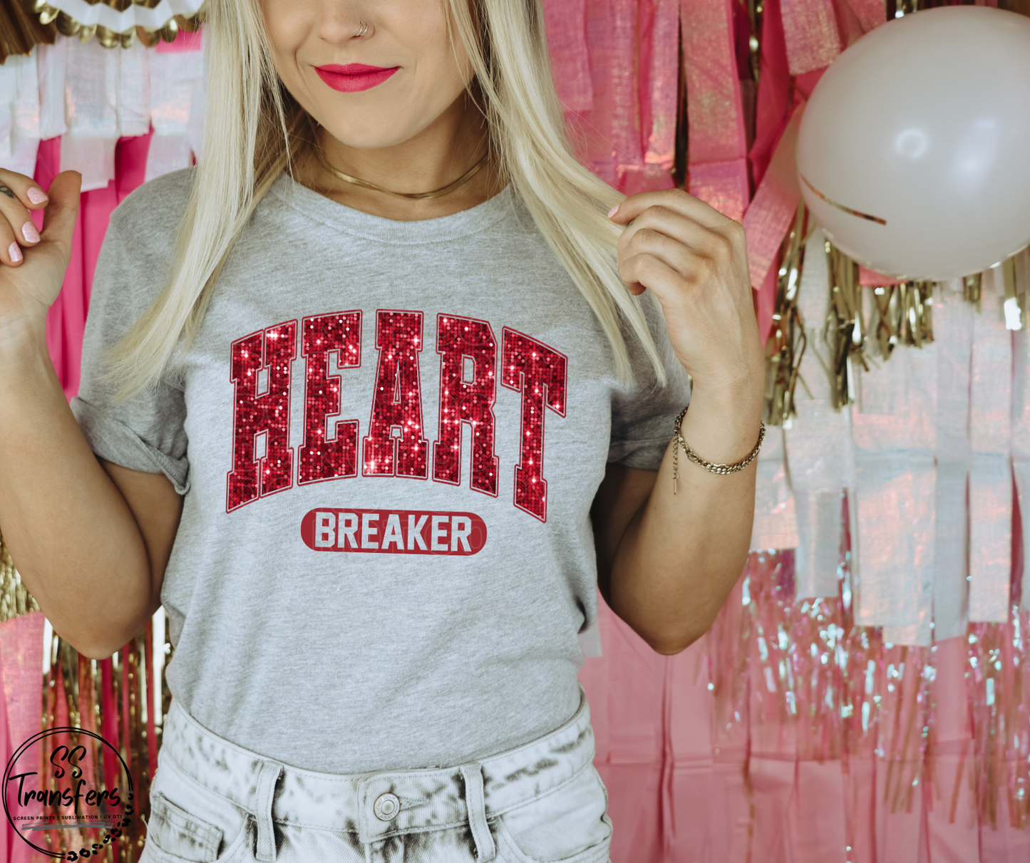 Heart Breaker Faux Sequins DTF Transfer