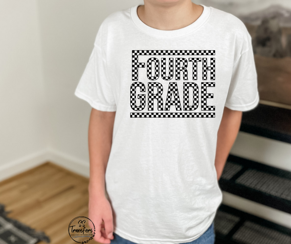 Black Checkered (Pre-K-6th grade) Kids DTF Transfer