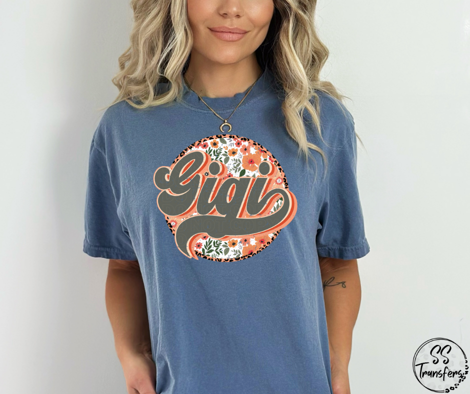 Floral Circle Names (Multiple Name Options) DTF Transfer
