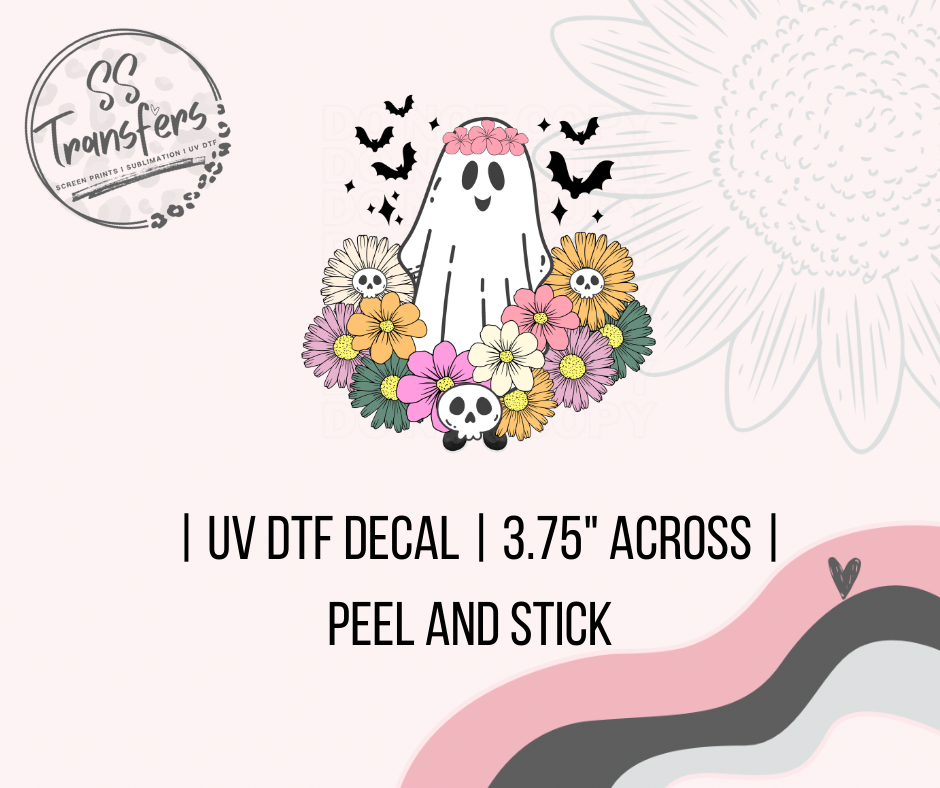 Flower Crown Ghost UV Decal