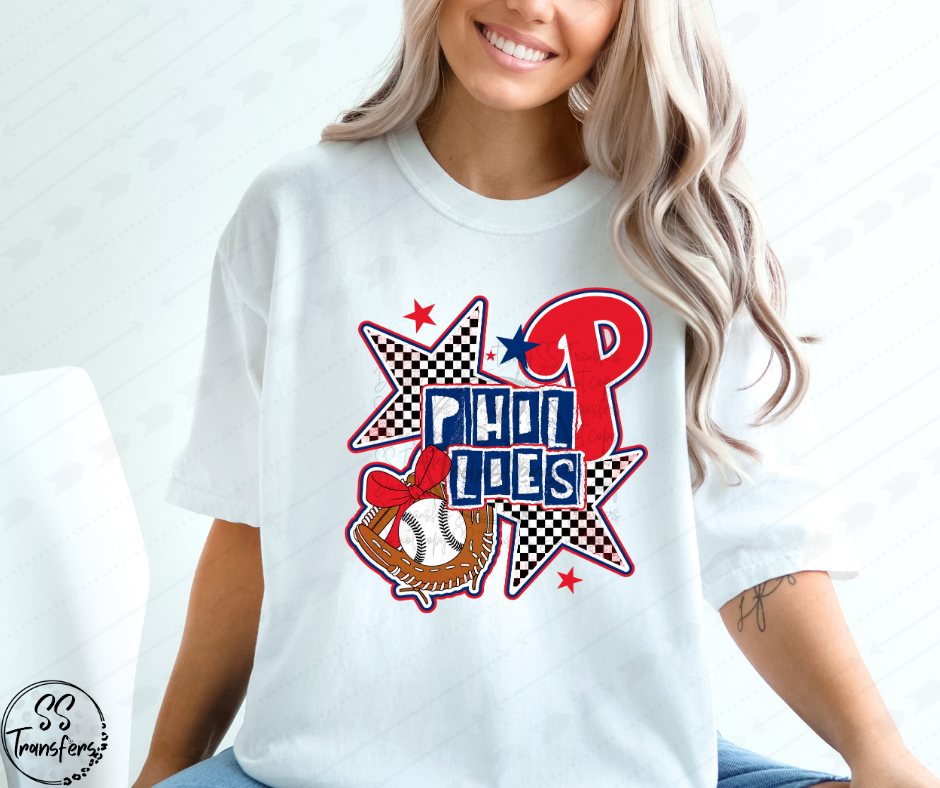 Pro BaseBall Checkered Stars (Multiple Choices) DTF Transfer