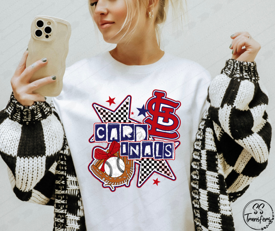 Pro BaseBall Checkered Stars (Multiple Choices) DTF Transfer