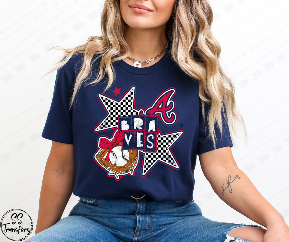 Pro BaseBall Checkered Stars (Multiple Choices) DTF Transfer