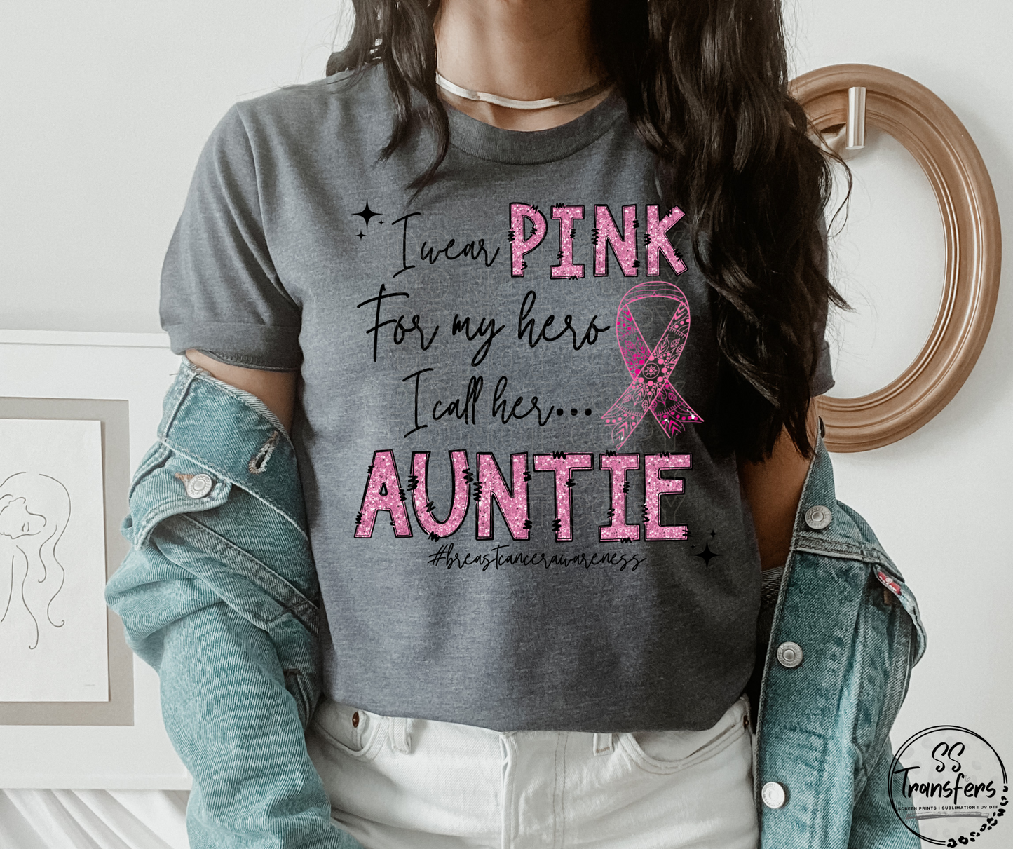 BC Pink Glitter My Hero….(multiple options) DTF Transfer