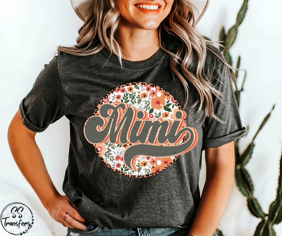 Floral Circle Names (Multiple Name Options) DTF Transfer