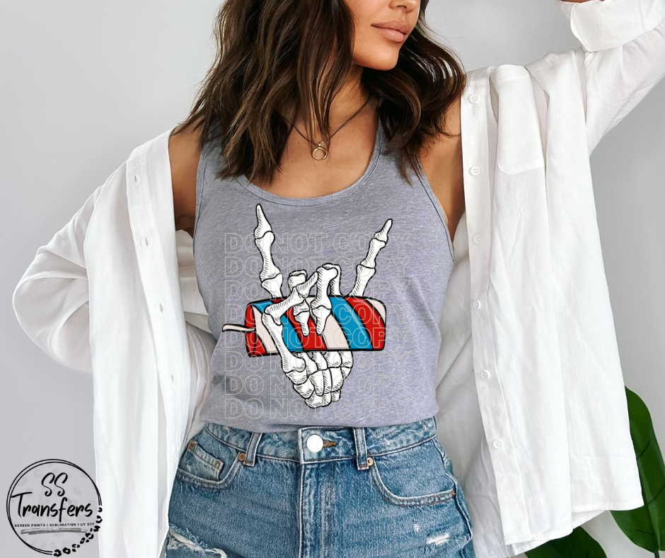 Skellie Hand Firework DTF Transfer