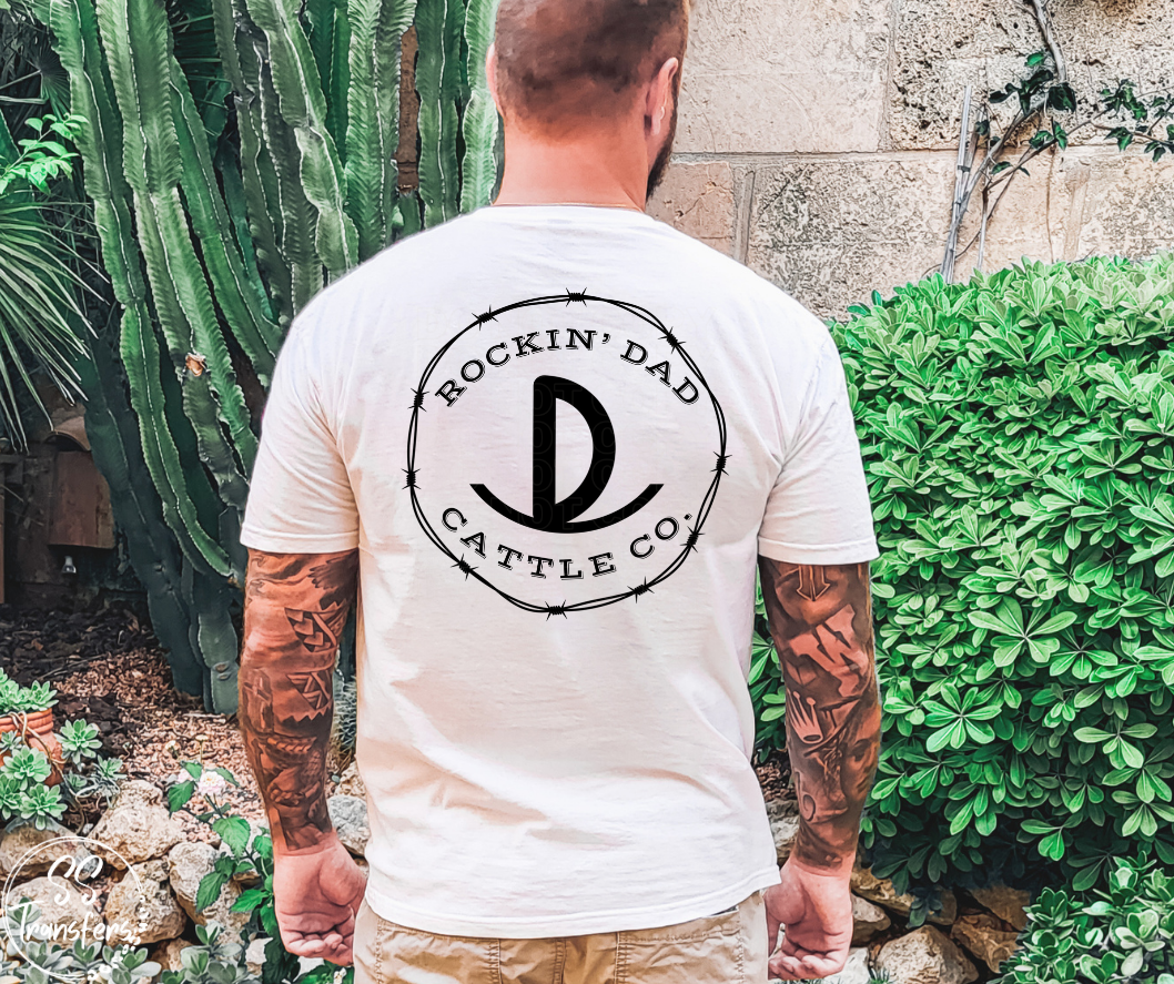 Rockin' Dad Cattle Co. (Pocket Included) DTF Transfer
