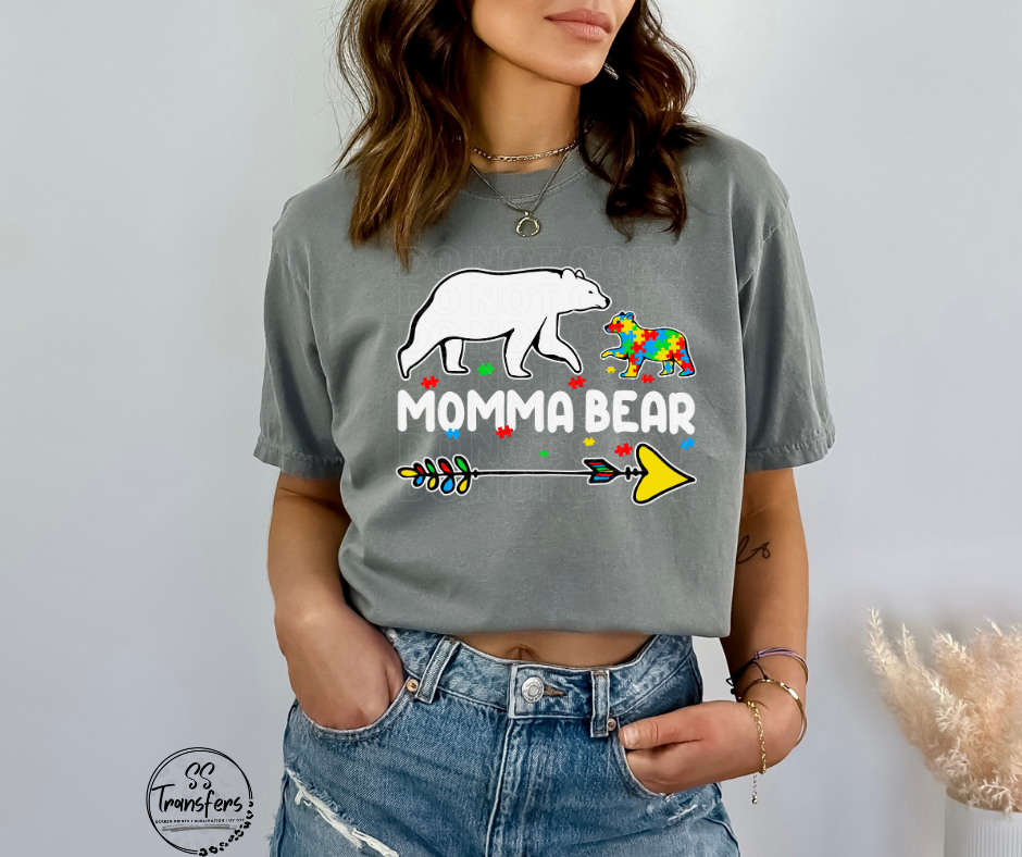 Momma Bear Puzzle Pieces DTF Transfer â SS Transfers