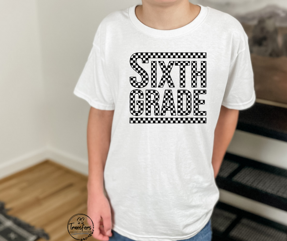 Black Checkered (Pre-K-6th grade) Kids DTF Transfer
