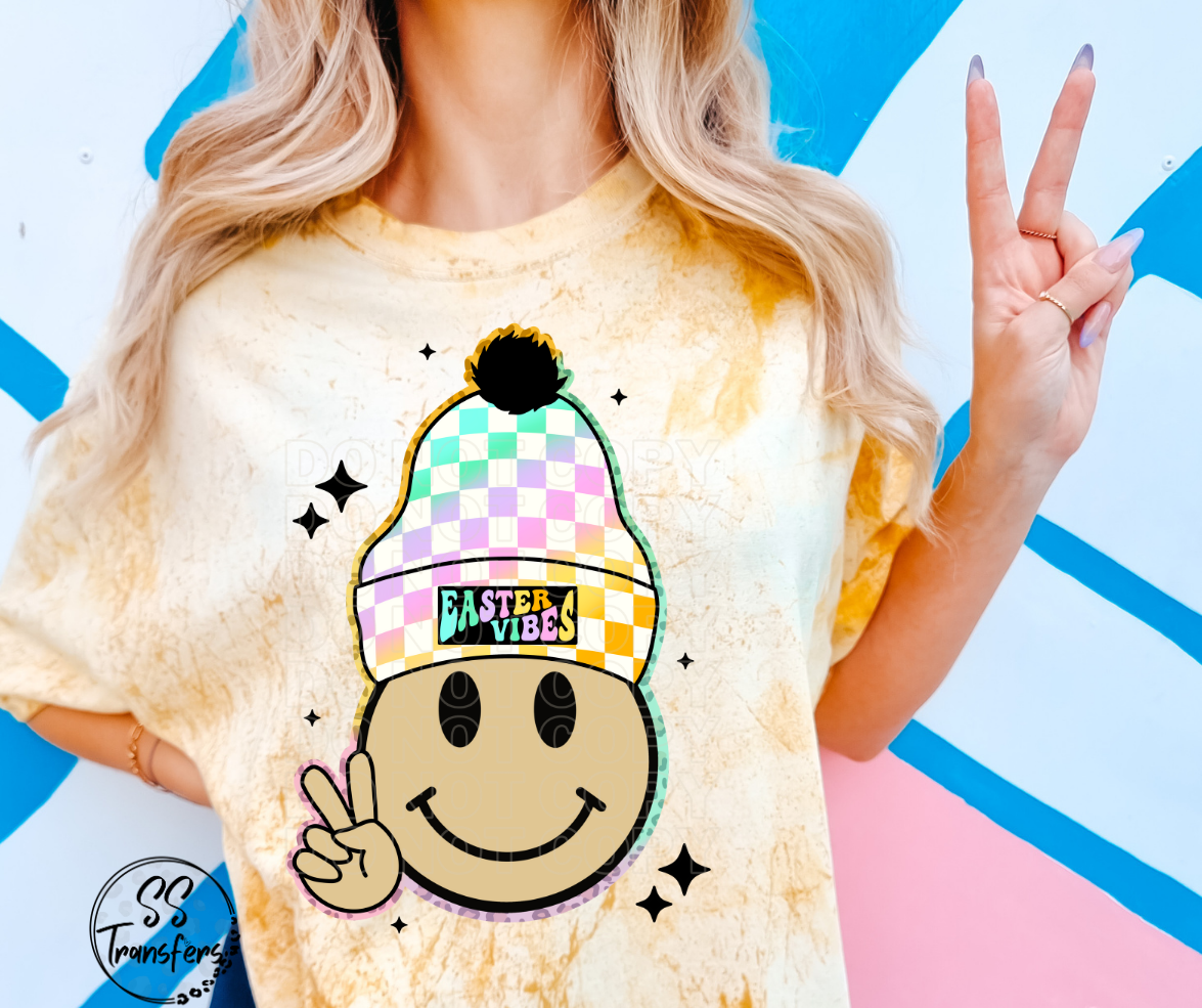 Easter Vibes Smiley DTF Transfer