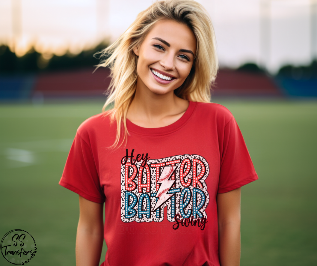Hey Batter Batter Dalmation Dot DTF Transfer