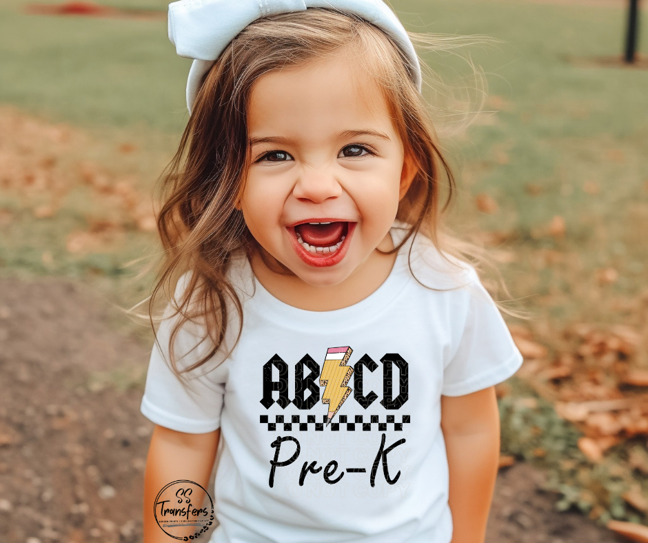 ABCD School Grades (Pre-K-6th grade) Kids DTF Transfer