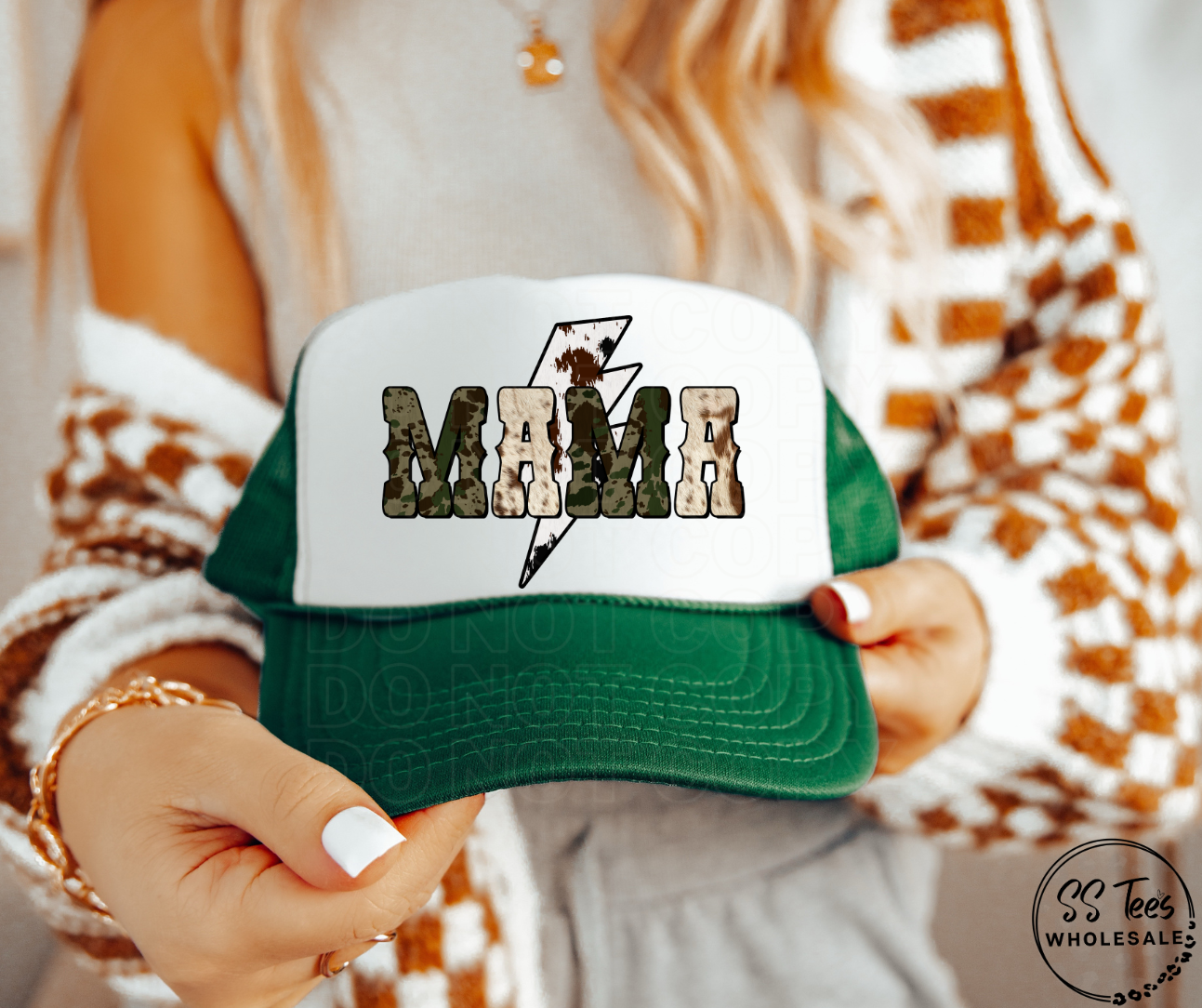 Mama Camo/Cowhide Foam Trucker Hat